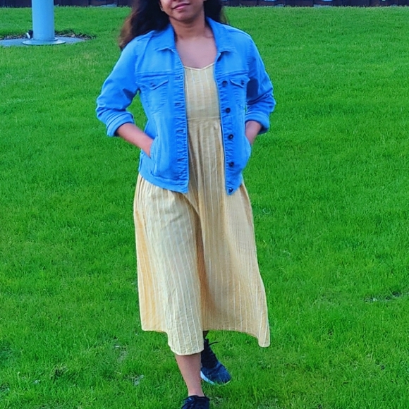 Vero Moda Yellow Striped Strappy Midi Dress - Picture 9 of 9